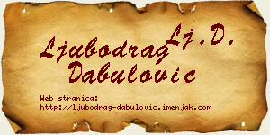 Ljubodrag Dabulović vizit kartica